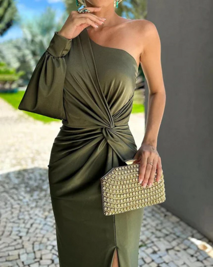 Elena | Drapé Robe Mi-Longue