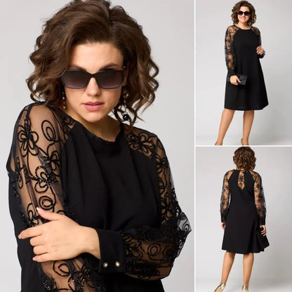 Isabella | Élégant Noir Dentelle Robe