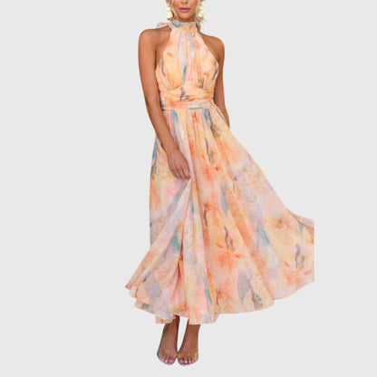 Sophia | Halterneck Aquarelle Longue