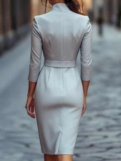 Victoria | Noir Ceinturé Fourreau Robe