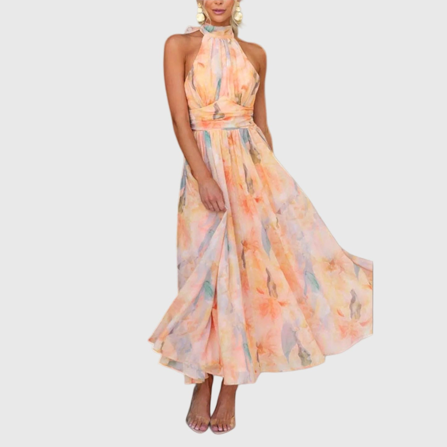 Evangeline | Gradient Halterneck Robe Longue