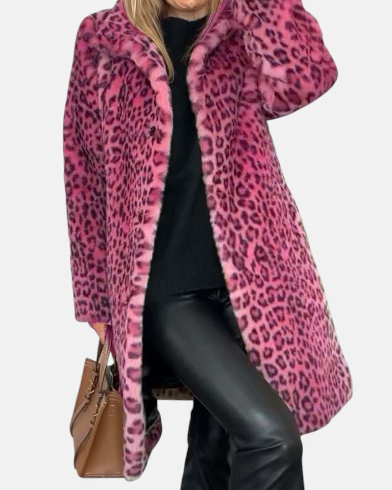 Élodie | Manteau Long à Imprimé Léopard