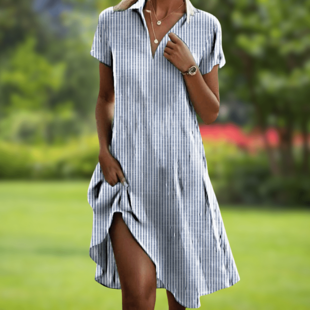 Camila | Floral Col en V Robe Mi-Longue