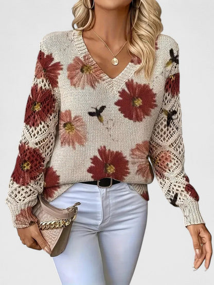 Aurélie | Élégant sweater with floral design