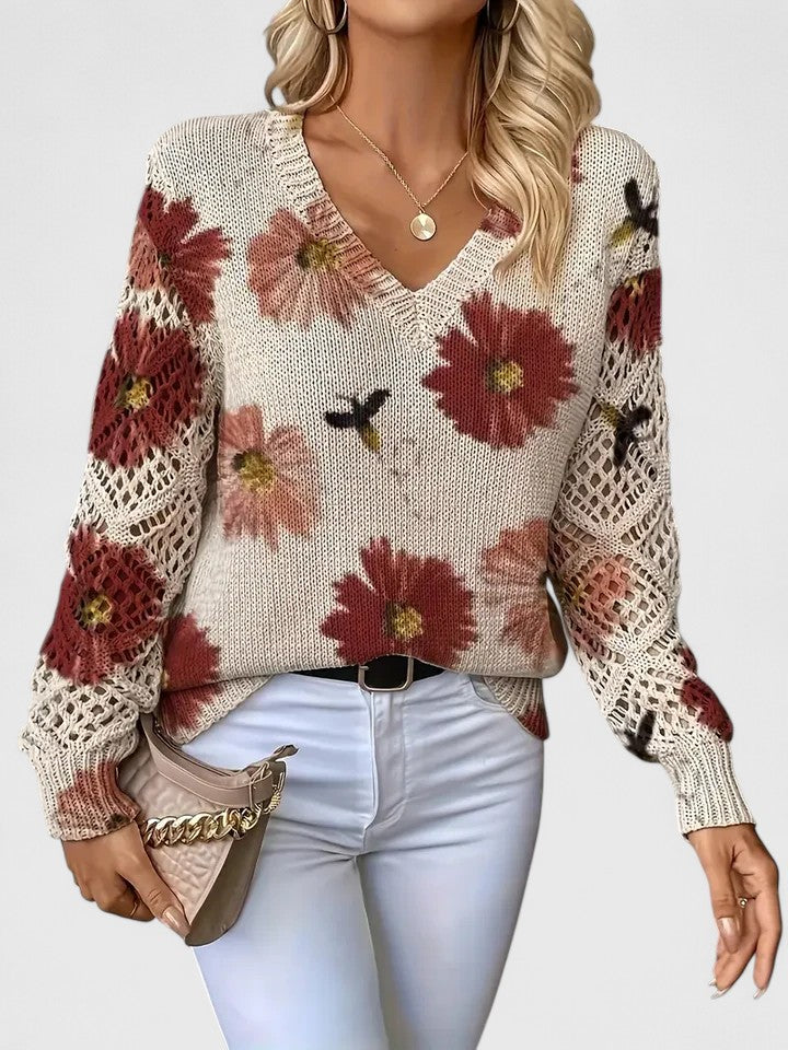 Aurélie | Élégant sweater with floral design