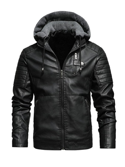 Bastien | Veste Cuir Synthétique à Capuche