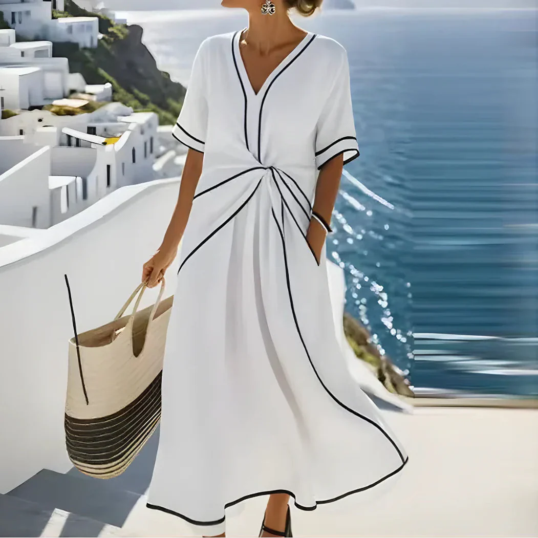 Céleste | Robe Cintrée à Col V