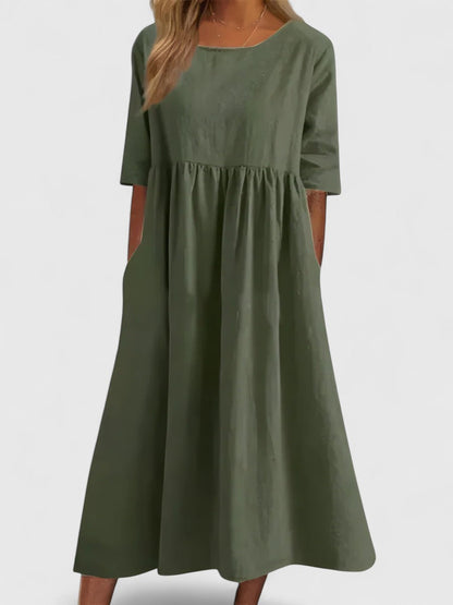 Zoe | Coton Robe Mi-Longue