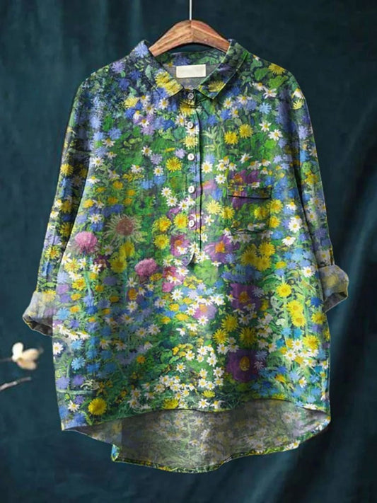 Solène | Chemise Imprimé Floral en Lin