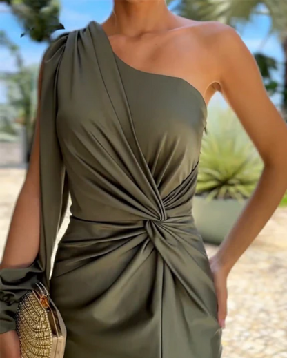 Elena | Drapé Robe Mi-Longue
