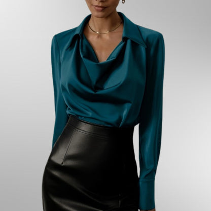 Evelyn | Drapé Satin Blouse