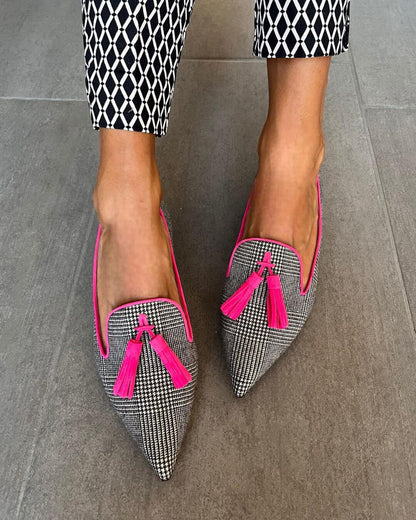 Aria | Pointed Mocassin with Neon Fringes
