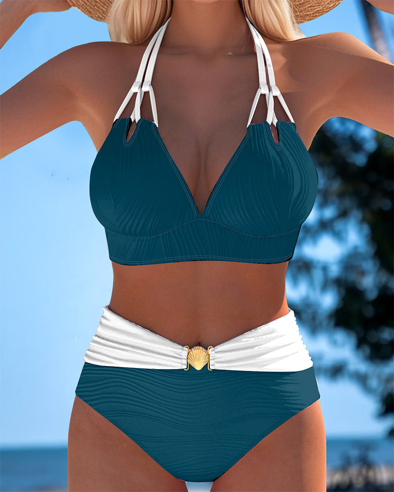 Amélie | Maillot Taille Haute Double Sangles Contrastées
