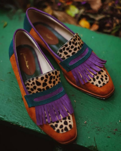 Scarlett | Frangé Imprimé Animal Mocassin