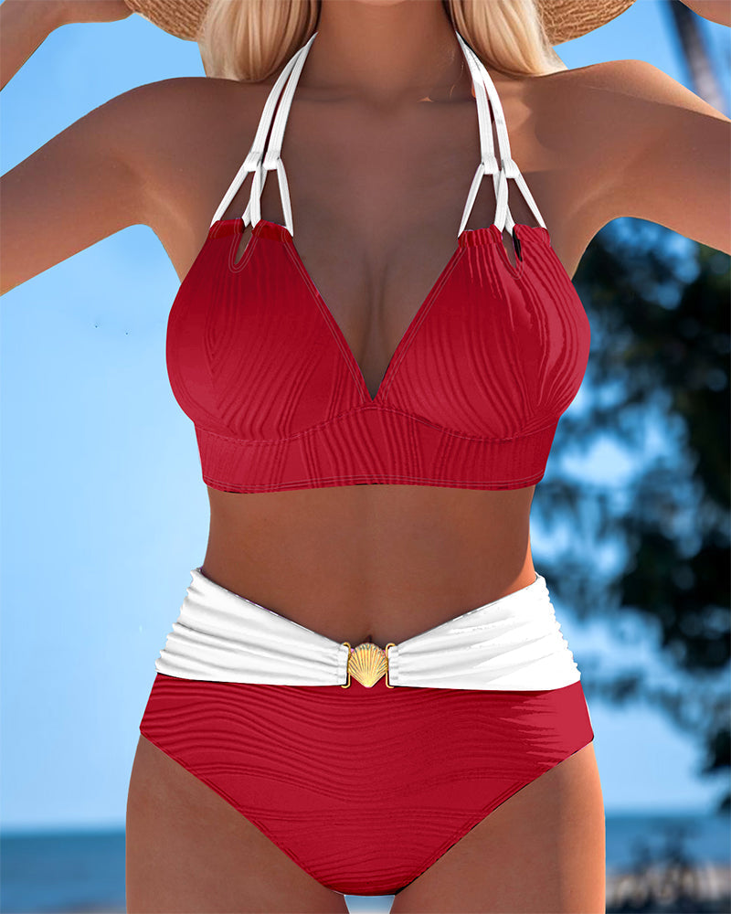 Amélie | Maillot Taille Haute Double Sangles Contrastées