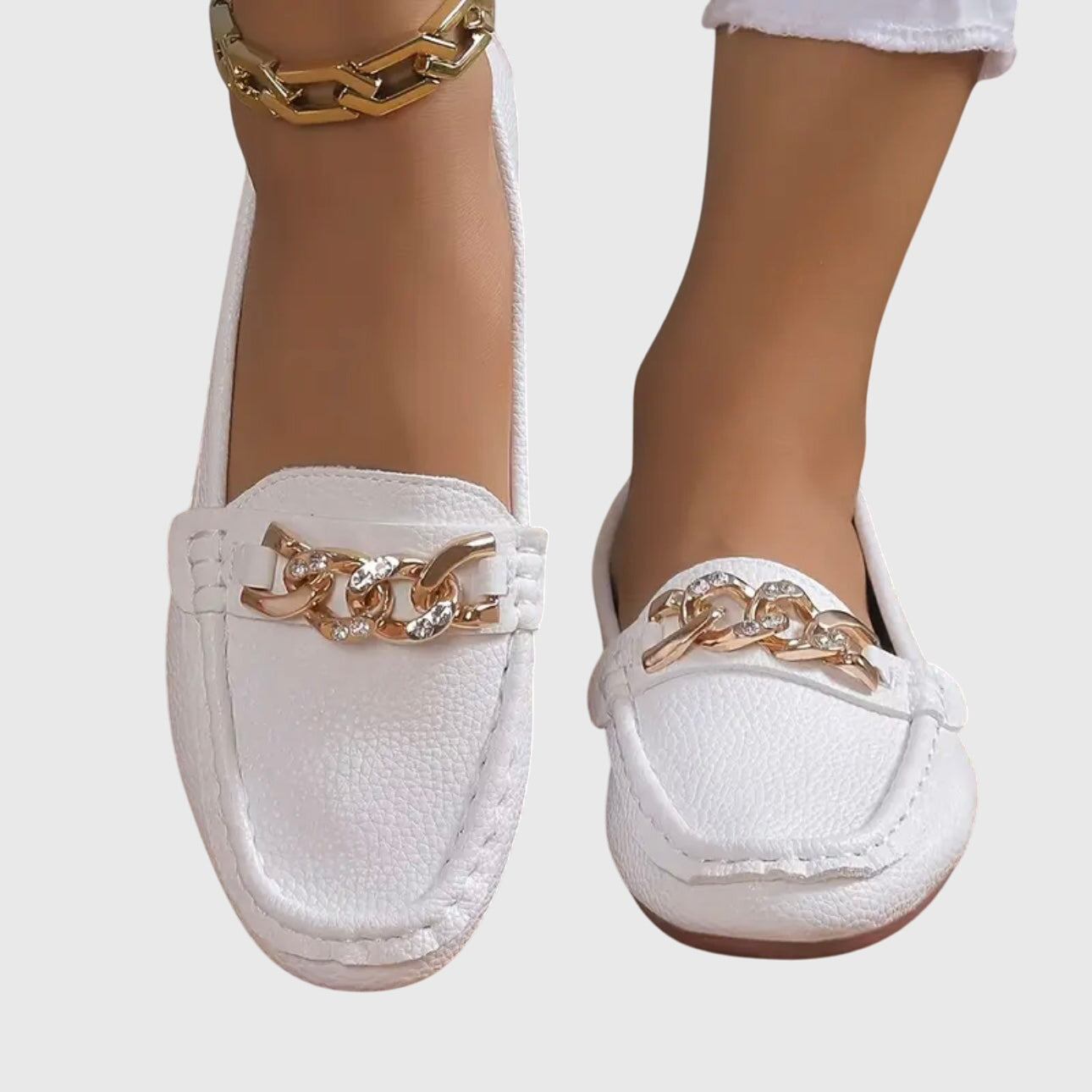Apolline | Mocassins Orthopédiques Chaîne Dorée