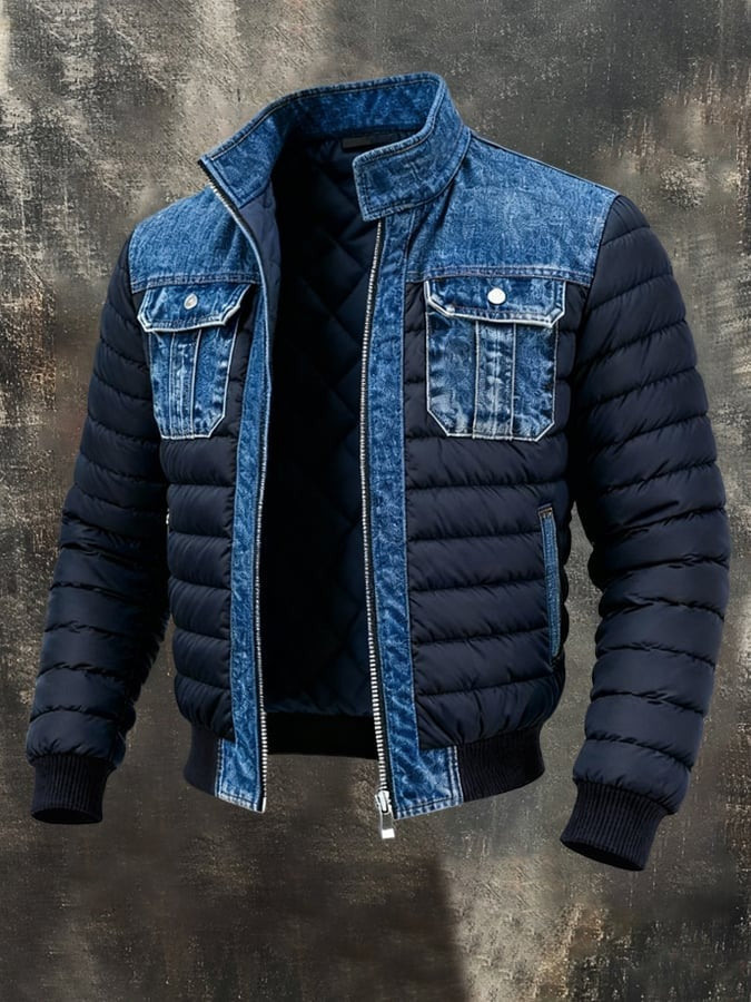 Camille | Veste Denim Matelassée