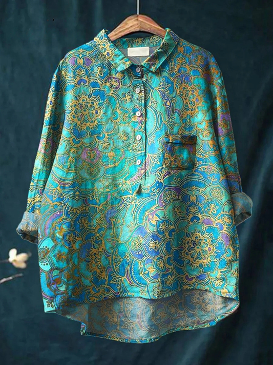 Léa | Chemise Imprimé Artistique Rétro