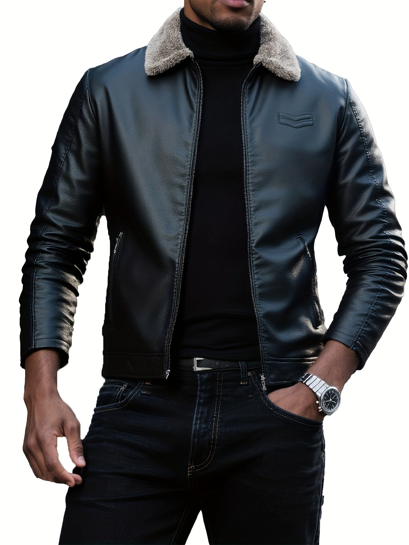 Eliott | Veste Aviateur Doublée Shearling