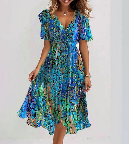 Aria | Aéré Bleu Robe Mi-Longue