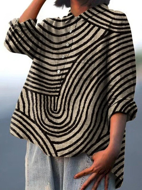 Margot | Chemise Motif Circulaire Décontractée