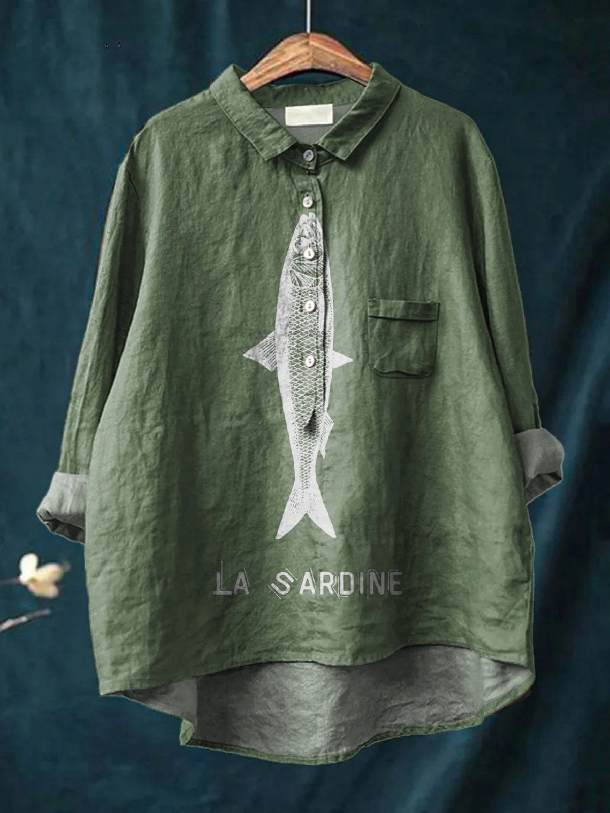 Camille | Chemise Imprimé Graphique Sardine