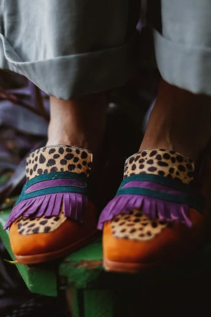 Scarlett | Frangé Imprimé Animal Mocassin