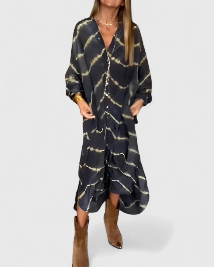 Isabella | Fluide Rayé Robe Longue