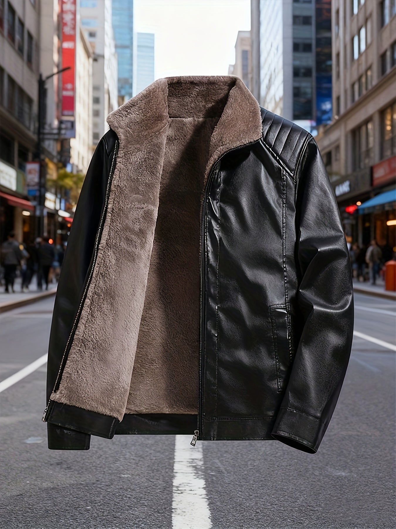 Blanche | Veste en Cuir Doublée