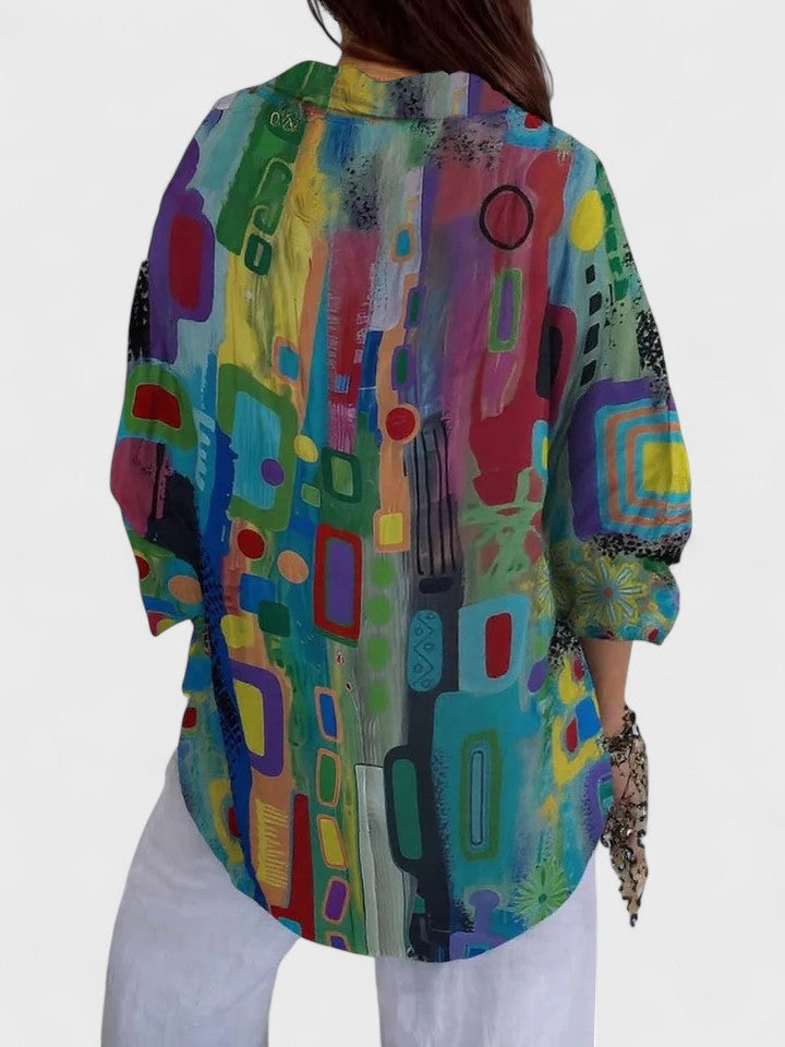 Maya | Geometric Print Blouse