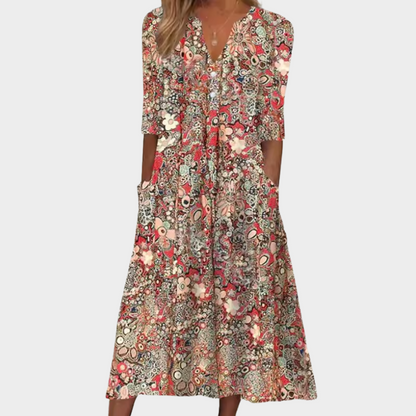 Ophelia | Floral Robe Mi-Longue