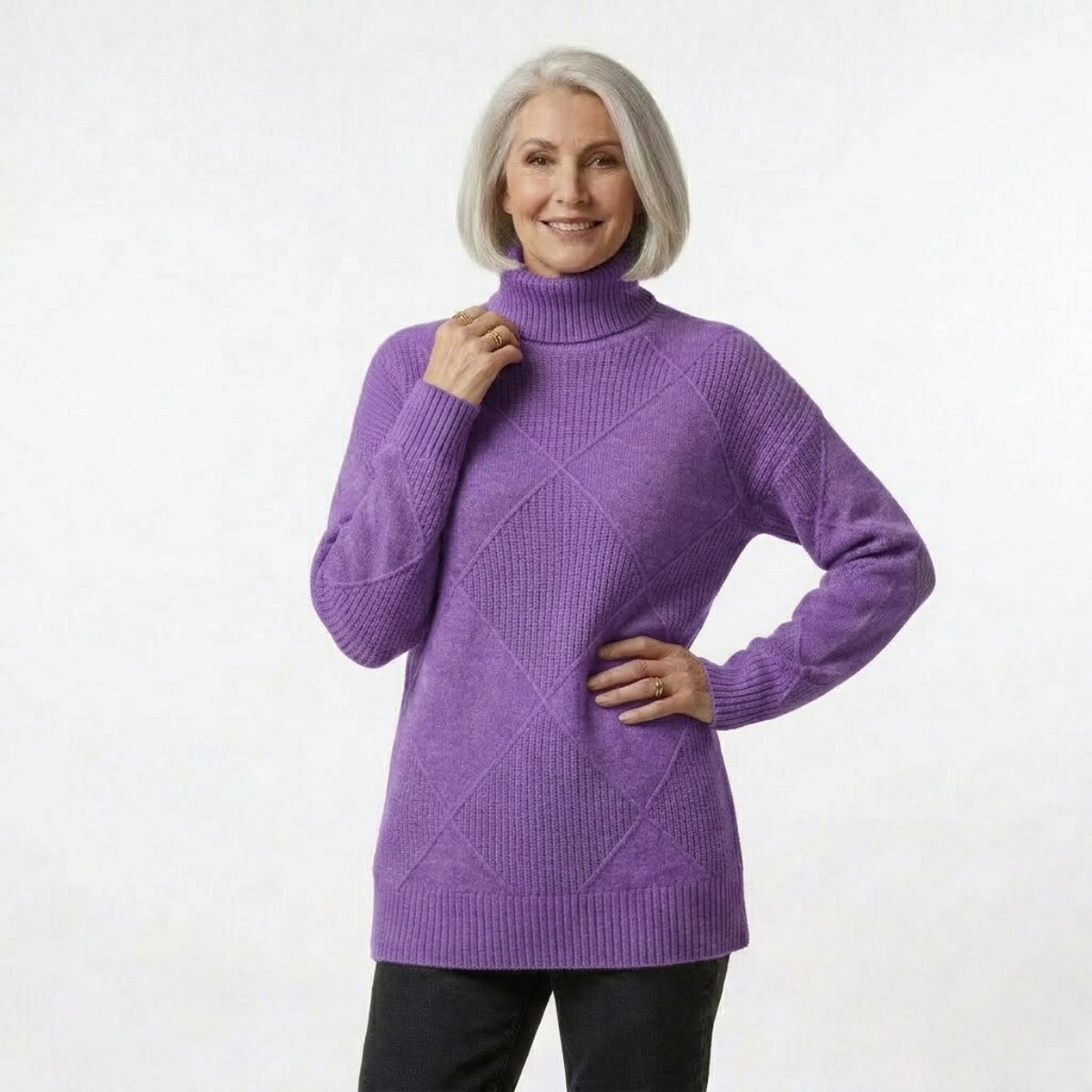 Helena | Texturé Col Roulé Pull