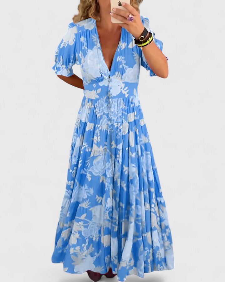 Dahlia | Aéré Floral Robe Mi-Longue
