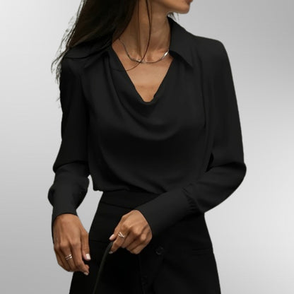 Evelyn | Drapé Satin Blouse