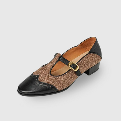 Margot | Vintage Cuir T-Bar Chaussures