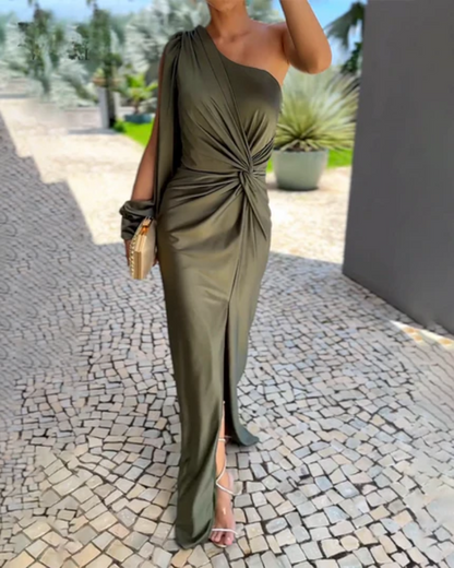 Elena | Drapé Robe Mi-Longue