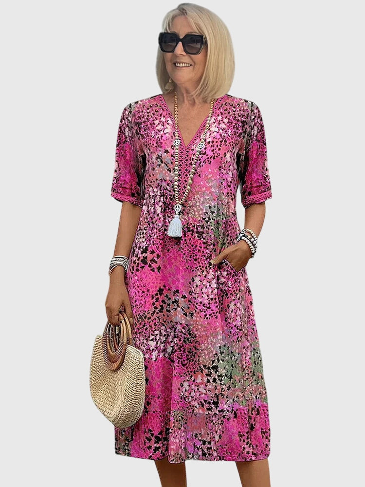 Evangeline | Floral Robe Mi-Longue