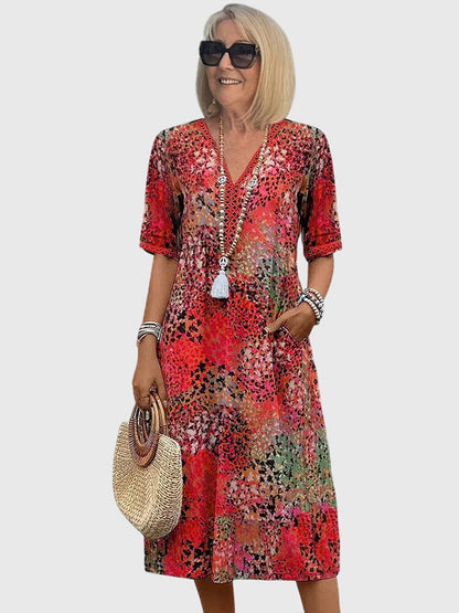 Evangeline | Floral Robe Mi-Longue