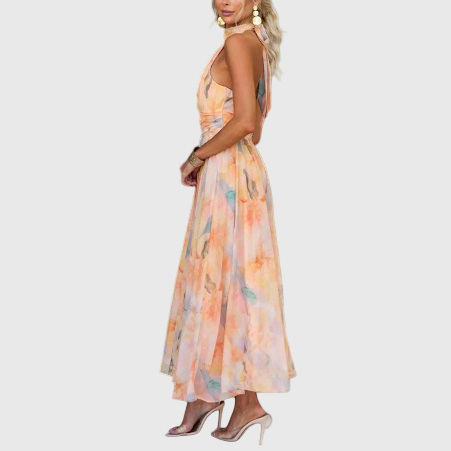 Evangeline | Gradient Halterneck Robe Longue