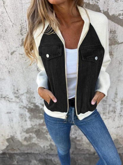 Anaïs | Veste Décontractée Col V à Zip