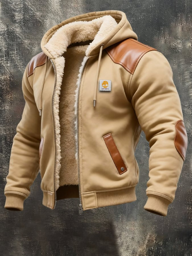 Élise | Veste Vintage Cuir Synthétique à Capuche
