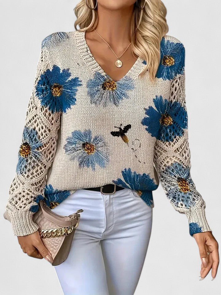 Aurélie | Élégant sweater with floral design
