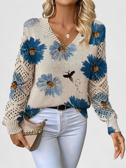Aurélie | Élégant sweater with floral design