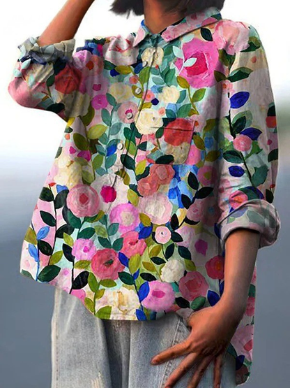 Léa | Chemise Florale Jardin Printanier
