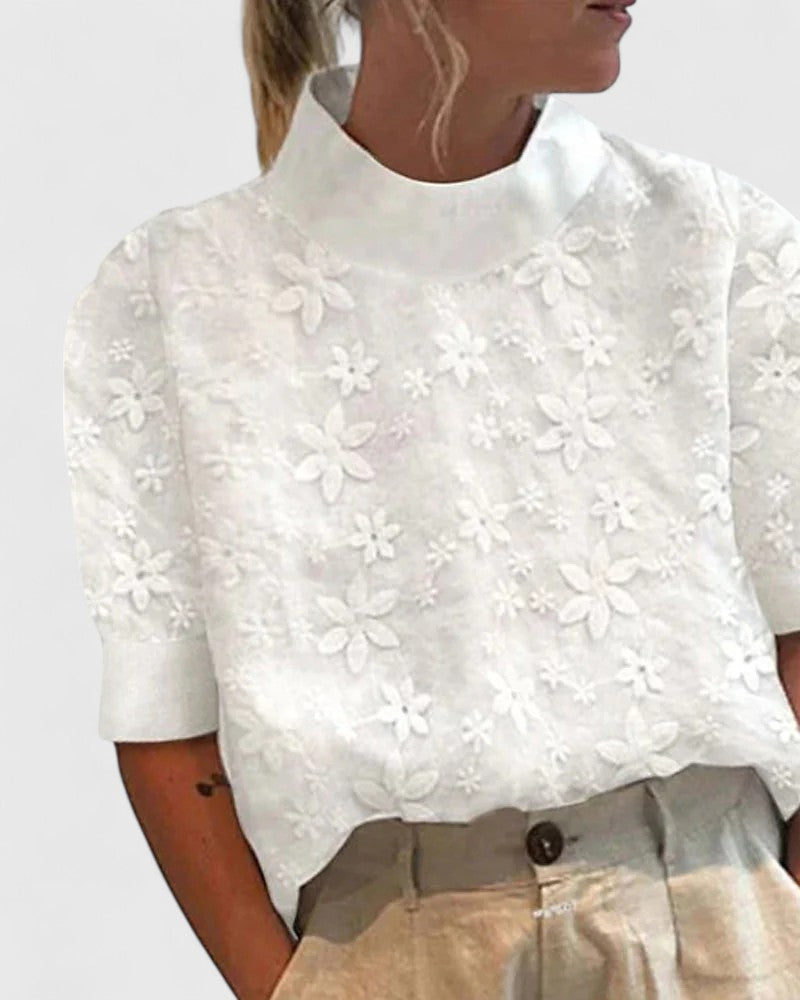 Valentina | Brodé Col Roulé Blouse
