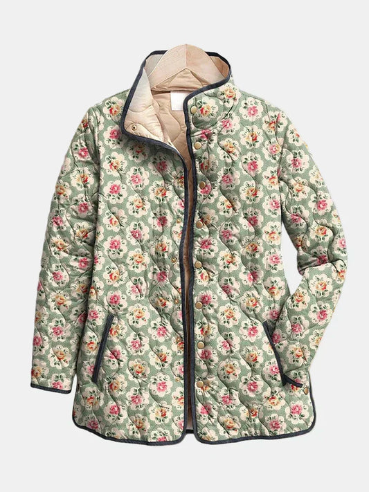 Élodie | Veste Matelassée Imprimé Floral Vintage