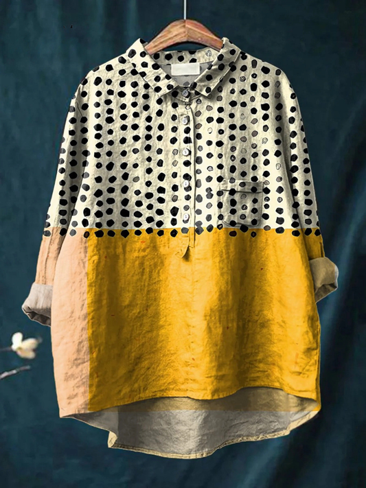 Lila | Chemise Imprimé Pois Color-Block
