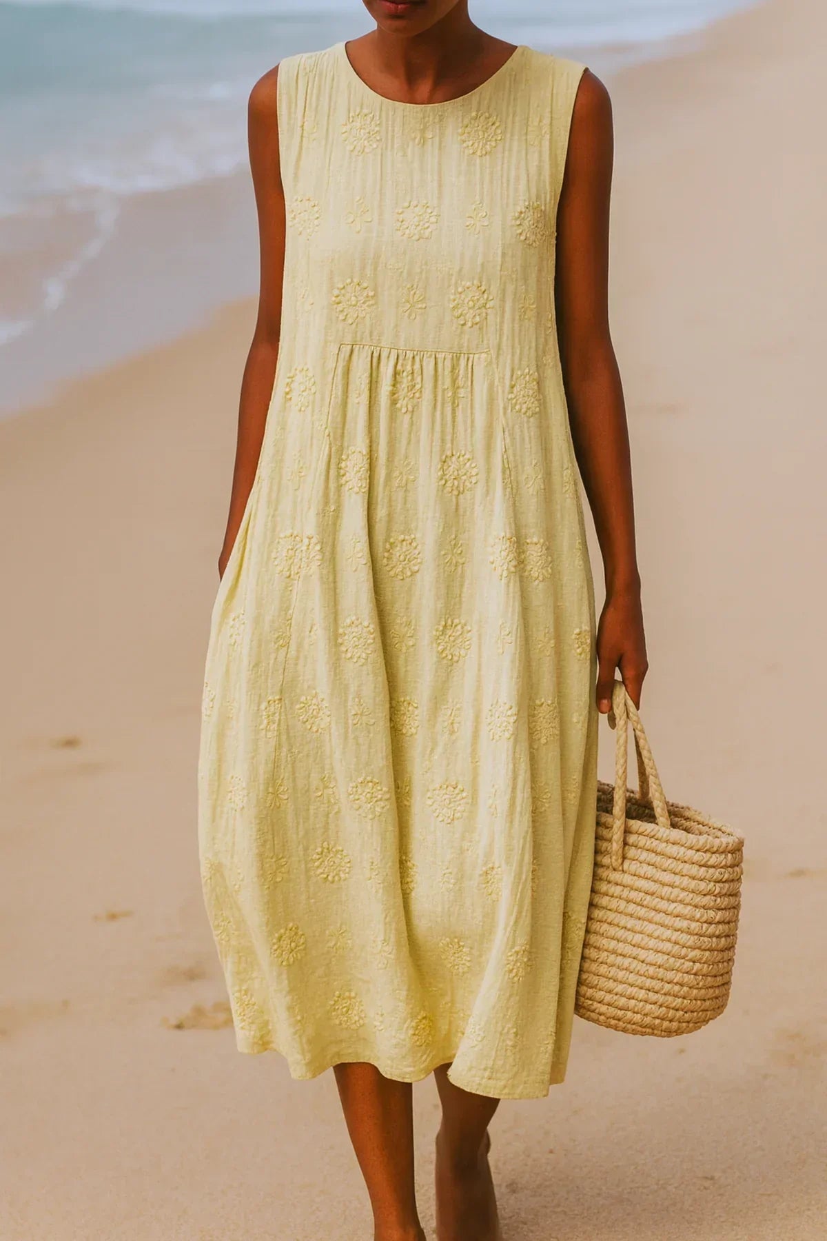 Celeste | Brodé Coton Été Robe
