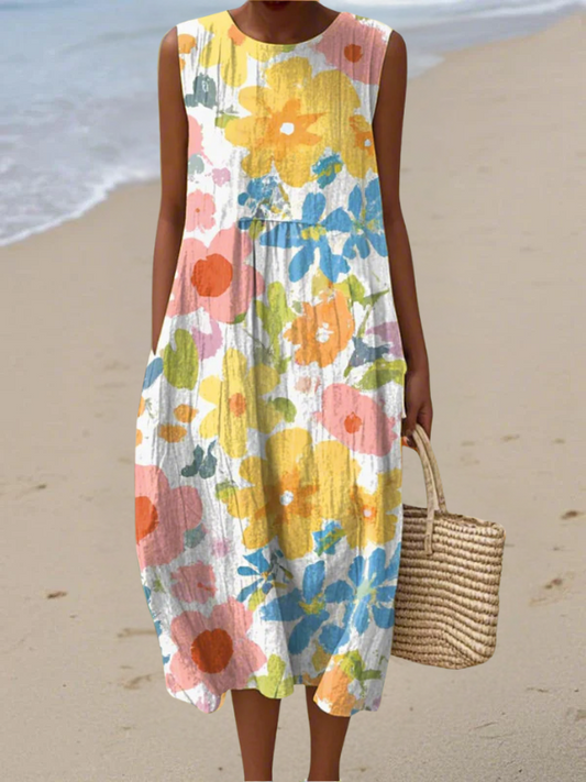 Sophie | Robe Midi Florale Pastel