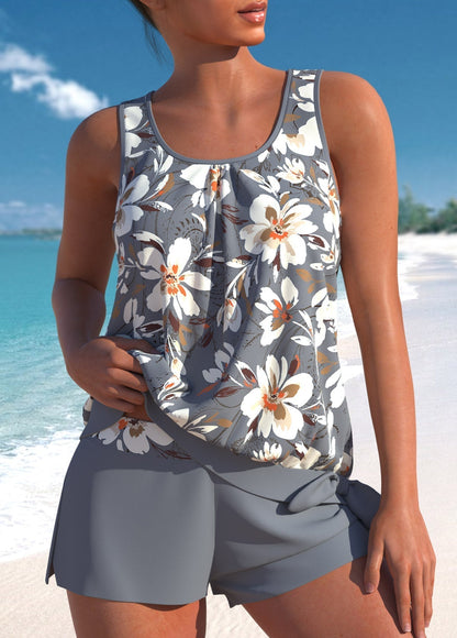 Juliette | Tankini Fleuri Taille Haute